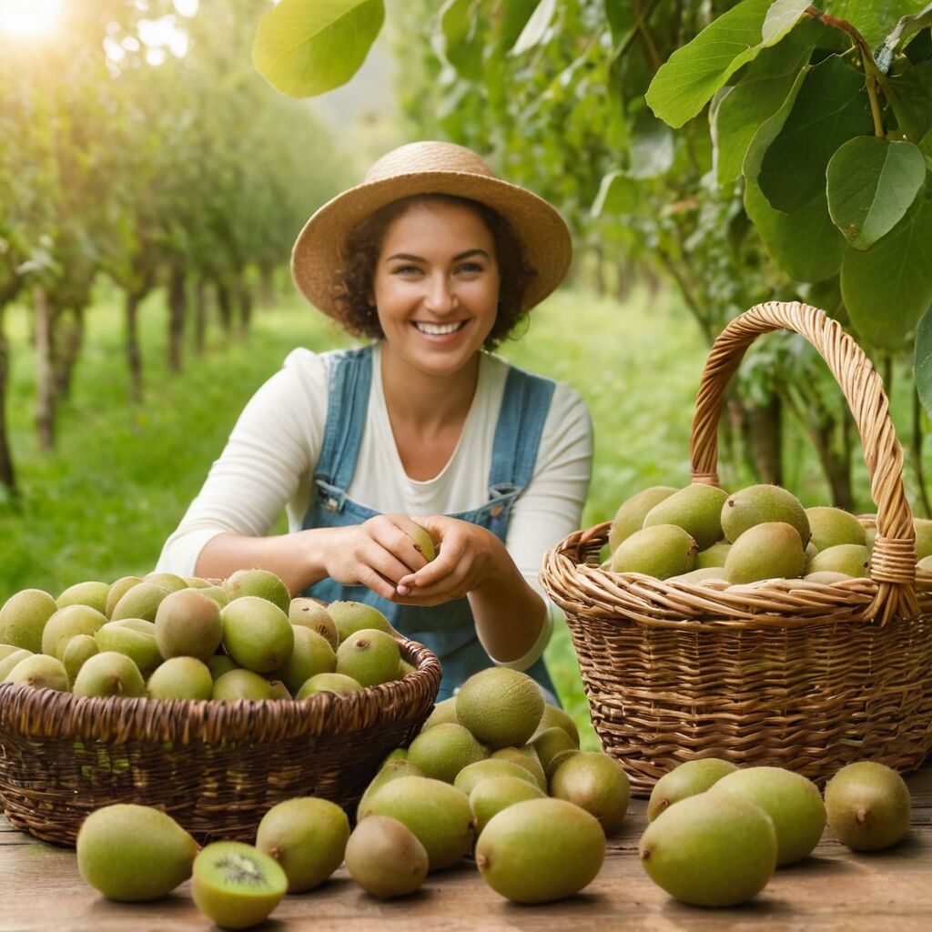 Kiwibeeren ernten: Tipps für eine reiche Mini-Kiwi-Ernte