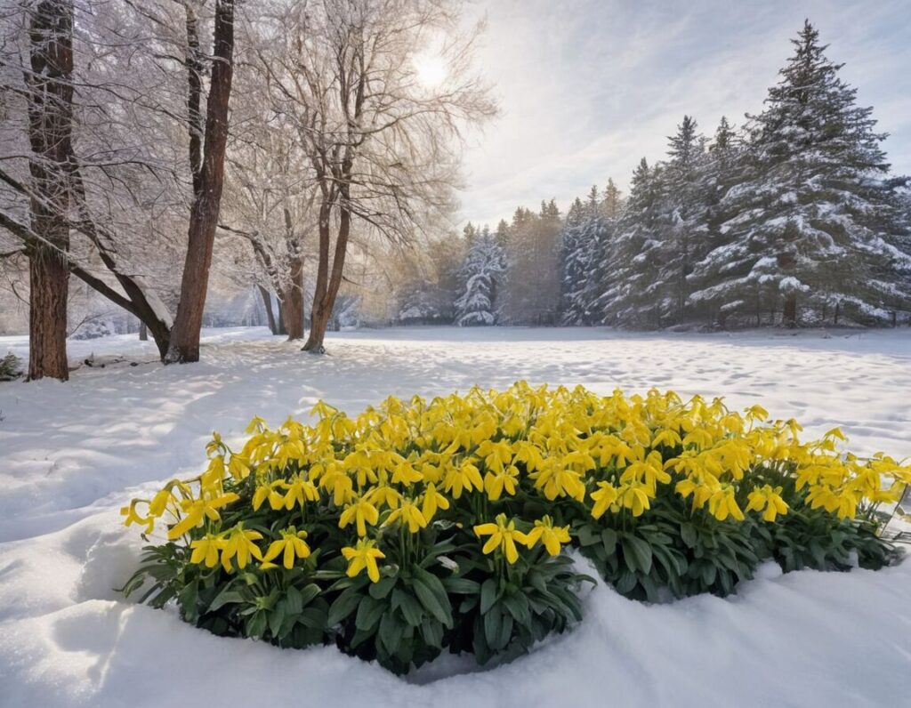 Winterlinge pflanzen: Gelbe Farbtupfer im winterlichen Garten